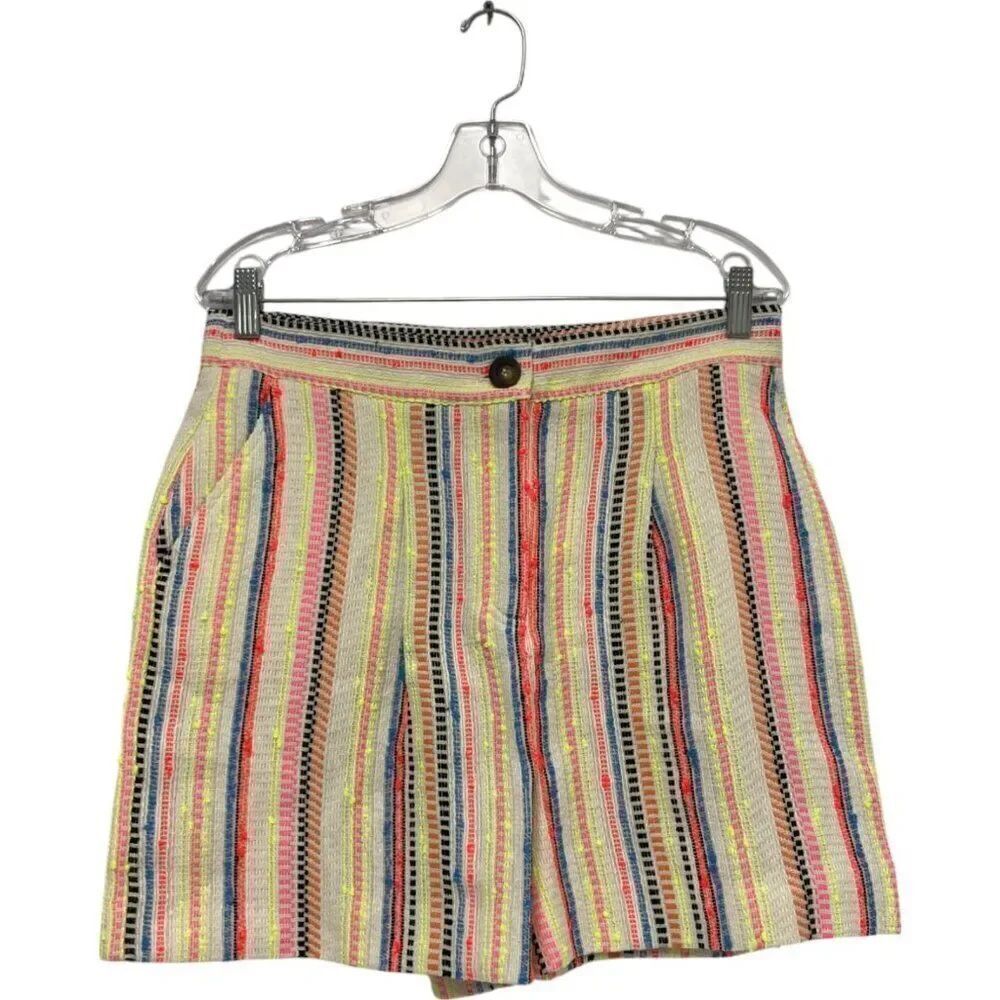 Boden Womens Short UK 12 US 8 Neon Multicolor Textured Embroidered R0264 NWT